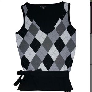 New York & Company Argyle Sweater Vest